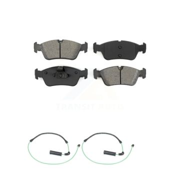 Front Semi-Metallic Disc Brake Pads And Wear Sensors Kit For 2001-2005 BMW 325xi 2.5L KSW-100485