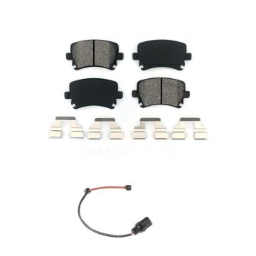 Rear Semi-Metallic Disc Brake Pads And Wear Sensors Kit For 2011 Audi A6 KSW-100506