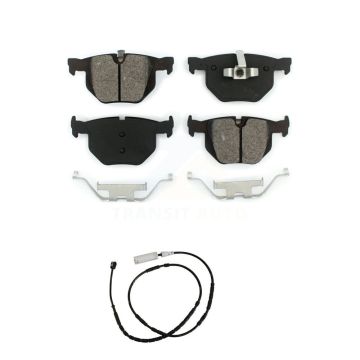 Rear Semi-Metallic Brake Pad And Wear Sensor Kit For 2013-2015 BMW X1 xDrive35i with 3.0L KSW-100548