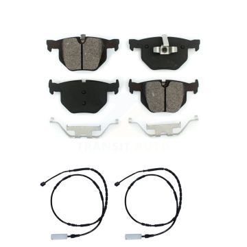 Rear Semi-Metallic Disc Brake Pads And Wear Sensors Kit For BMW 335i 335is 335d KSW-100604