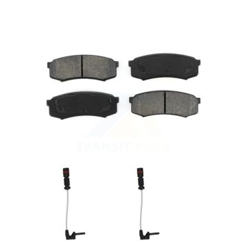 Rear Semi-Metallic Disc Brake Pad And Wear Sensor Kit For 2000 Mercedes-Benz C43 AMG 4.3L KSW-100617