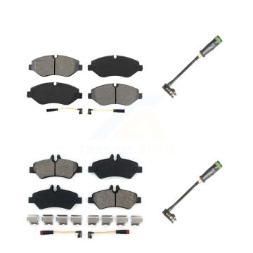 Front Rear Semi-Metallic Brake Pad & Extra Wear Sensor Kit For Freightliner Sprinter 2500 KSW-100669