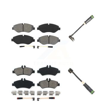 Front Rear Semi-Metallic Brake Pad & Extra Wear Sensor Kit For Freightliner Sprinter 2500 KSW-100670