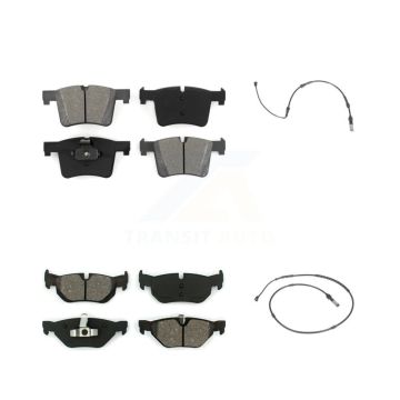 Front Rear Semi-Metallic Disc Brake Pads And Wear Sensors Kit For 2012 BMW 320i 2.0L KSW-100673