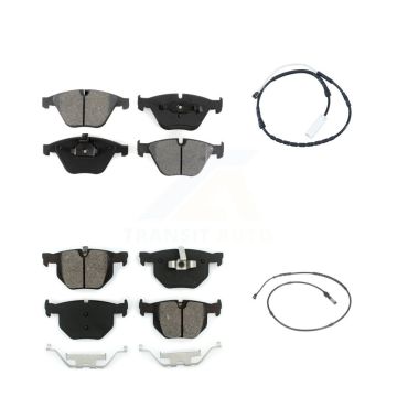Front Rear Semi-Metallic Disc Brake Pads And Wear Sensors Kit For BMW 335i xDrive KSW-100675