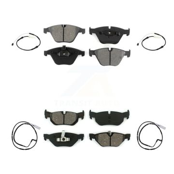 Front Rear Semi-Metallic Disc Brake Pads And Wear Sensors Kit For 2011 BMW 328i 3.0L KSW-100677