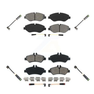 Front Rear Semi-Metallic Brake Pad & Extra Wear Sensor Kit For Freightliner Sprinter 2500 KSW-100681