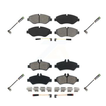 Front Rear Semi-Metallic Brake Pad & Extra Wear Sensor Kit For Freightliner Sprinter 2500 KSW-100684