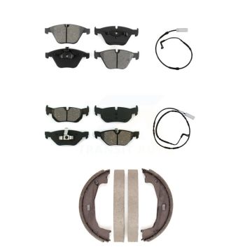 Front Rear Semi-Metallic Disc Brake Pads And Wear Sensors Kit (5Pc) For BMW 328i KSW-100685