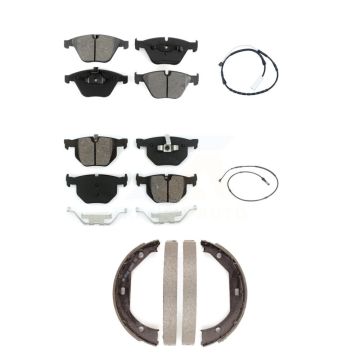 Front Rear Semi-Metallic Disc Brake Pads And Wear Sensors Kit (5Pc) For BMW 335i xDrive KSW-100690