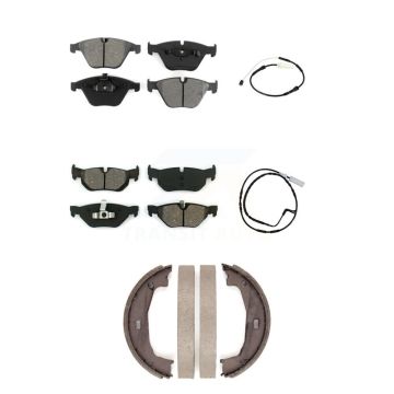 Front Rear Semi-Metallic Disc Brake Pads And Wear Sensors Kit (5Pc) For BMW 328i KSW-100691