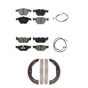Front Rear Semi-Metallic Disc Brake Pads And Wear Sensors Kit (5Pc) For BMW 328i KSW-100692