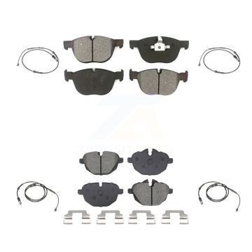 Front Rear Semi-Metallic Disc Brake Pads And Wear Sensors Kit For 2017 BMW X4 M40i KSW-100720