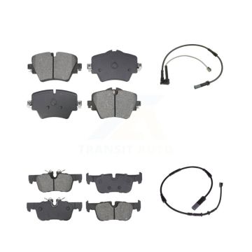 Front Rear Semi-Metallic Brake Pad & Wear Sensor Kit For BMW X1 Mini Cooper Countryman X2 KSW-100740