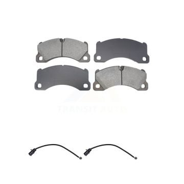 Front Semi-Metallic Disc Brake Pads And Wear Sensors Kit For 2017 Porsche Macan 2.0L KSW-100763