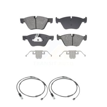 Front Semi-Metallic Disc Brake Pads And Wear Sensors Kit For BMW 528i KSW-100766
