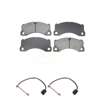 Front Semi-Metallic Disc Brake Pads And Wear Sensors Kit For Porsche Cayenne Panamera KSW-100774