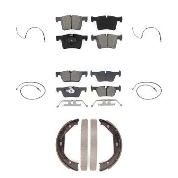 Front Rear Semi-Metallic Brake Pads & Wear Sensor Kit (7Pc) For BMW 320i xDrive 328d 2.0L KSW-100835