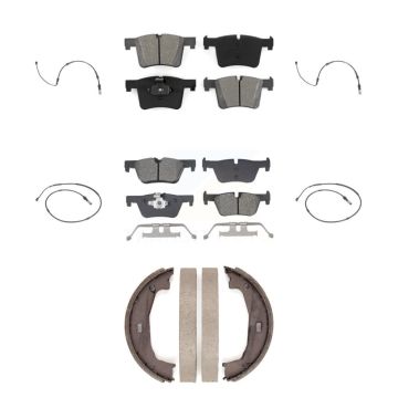 Front Rear Semi-Metallic Brake Pads & Wear Sensor Kit (7Pc) For BMW 320i xDrive 328d 2.0L KSW-100836