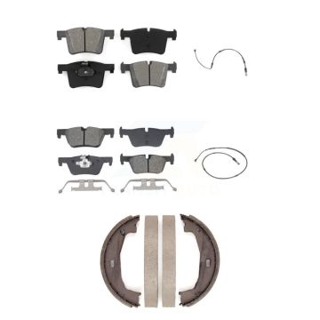 Front Rear Semi-Metallic Brake Pads & Wear Sensor Kit (5Pc) For BMW 320i xDrive 328d 2.0L KSW-100838