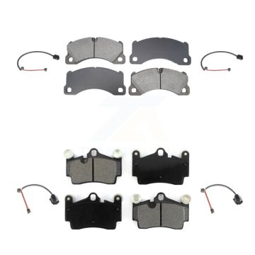 Front Rear Semi-Metallic Disc Brake Pads And Wear Sensors Kit For Porsche Cayenne KSW-100842