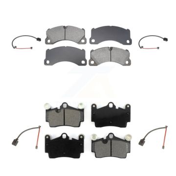 Front Rear Semi-Metallic Disc Brake Pads And Wear Sensors Kit For Porsche Cayenne KSW-100843