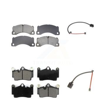 Front Rear Semi-Metallic Disc Brake Pads And Wear Sensors Kit For Porsche Cayenne KSW-100845
