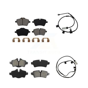 Front Rear Semi-Metallic Disc Brake Pads And Wear Sensors Kit For Mini Cooper KSW-100859