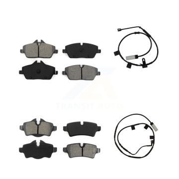 Front Rear Semi-Metallic Disc Brake Pads And Wear Sensors Kit For Mini Cooper KSW-100860