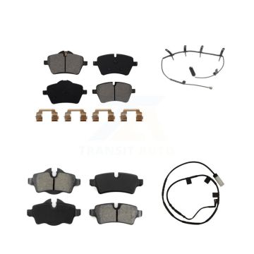 Front Rear Semi-Metallic Disc Brake Pads And Wear Sensors Kit For Mini Cooper KSW-100862