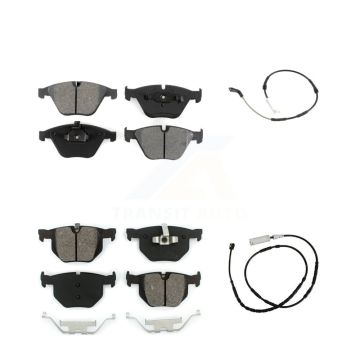 Front Rear Semi-Metallic Brake Pads & Wear Sensor Kit For 2013 BMW X1 xDrive35i with 3.0L KSW-100867