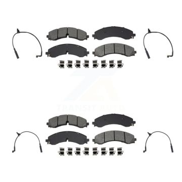 Front Rear Semi-Metallic Brake Pads Wear Sensor Kit For GMC Chevrolet Sierra 2500 HD 3500 KSW-100882