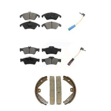 Front Rear Semi-Metallic Disc Brake Pads And Wear Sensor Kit (5Pc) For Mercedes-Benz E400 KSW-100893