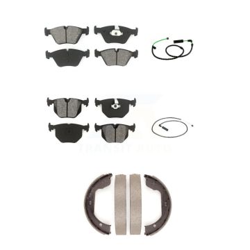 Front Rear Semi-Metallic Disc Brake Pads And Wear Sensors Kit (5Pc) For BMW X3 3.0L KSW-100897