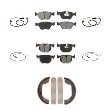 Front Rear Semi-Metallic Disc Brake Pads And Wear Sensors Kit (7Pc) For BMW X3 3.0L KSW-100898