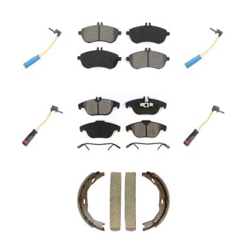 Front Rear Semi-Metallic Brake Pad Wear Sensor Kit (7Pc) For 2012 Mercedes-Benz C250 1.8L KSW-100905