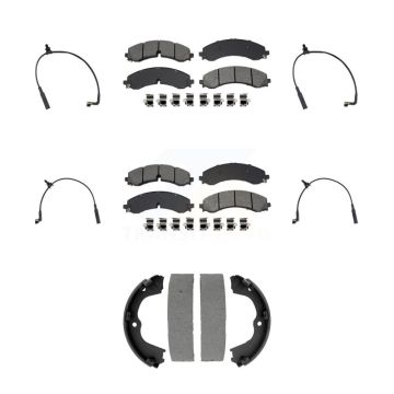 Front Rear Semi-Metallic Brake Pad Wear Sensor Kit (7Pc) For GMC Chevrolet Sierra 2500 HD KSW-100909