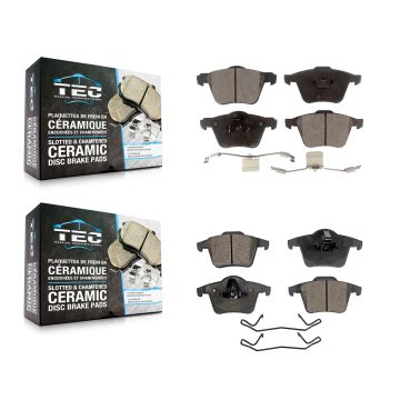 Front Rear Ceramic Brake Pad Kit For 2003-2014 Volvo XC90 With 336mm Diameter Rotor KTC-100013