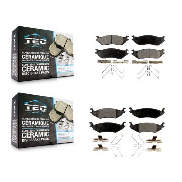 Front Rear Ceramic Brake Pads Kit For Ford E-150 Club Wagon Econoline KTC-100031
