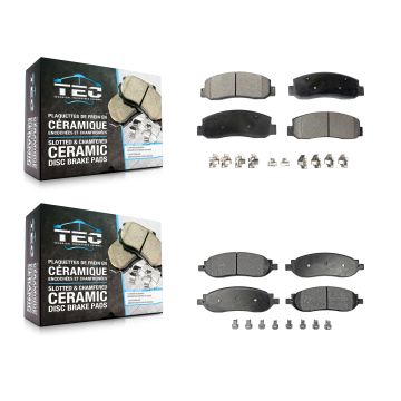 Front Rear Ceramic Brake Pads Kit For 2005-2007 Ford F-350 Super Duty F-250 KTC-100044
