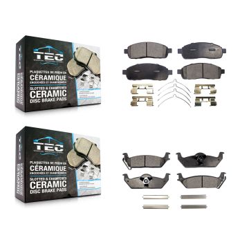 Front Rear Ceramic Brake Pads Kit For Ford F-150 Lincoln Mark LT KTC-100055