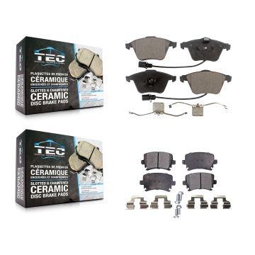 Front Rear Ceramic Brake Pad Kit For Audi A4 Quattro Volkswagen Passat CC A6 TT A3 Golf R KTC-100071