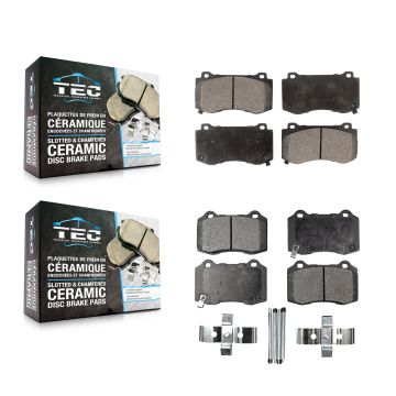 Front Rear Ceramic Brake Pads Kit For Dodge Charger Chrysler 300 Challenger Jeep Grand KTC-100077