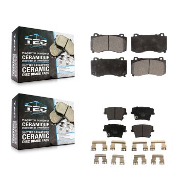 Front Rear Ceramic Brake Pads Kit For 2015 Dodge Charger R T Scat Pack with 6.4L KTC-100078