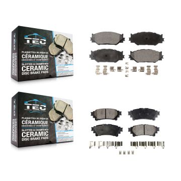 Front Rear Ceramic Brake Pad Kit For 14-15 Lexus IS250 Base with RWD With F Sport Package KTC-100092