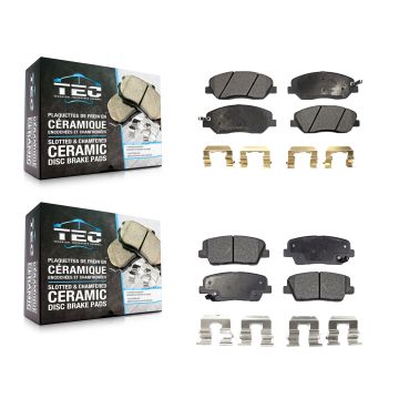 Front Rear Ceramic Brake Pads Kit For Kia Sedona Hyundai Entourage Genesis Borrego KTC-100097
