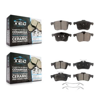 Front Rear Ceramic Brake Pads Kit For 2004-2011 Saab 9-3 With 314mm Diameter Rotor KTC-100113