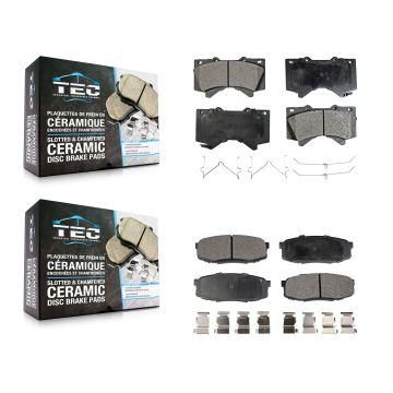 Front Rear Ceramic Brake Pads Kit For Toyota Tundra Sequoia Lexus LX570 Land Cruiser KTC-100130