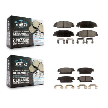 Front Rear Ceramic Brake Pads Kit For 2009-2011 Cadillac STS With Performance Brakes KTC-100146