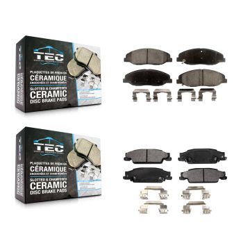 Front Rear Ceramic Brake Pads Kit For 2009-2011 Cadillac STS With Base Brakes KTC-100149